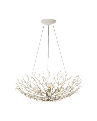 Shinju Four Light Chandelier in Natural/Contemporary Silver Leaf