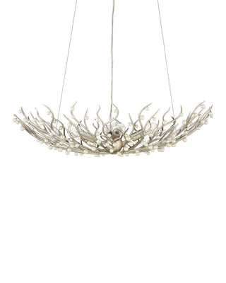 Shinju Four Light Chandelier in Natural/Contemporary Silver Leaf