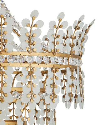 Bradshaw Four Light Chandelier in Frosted/Clear/Brass