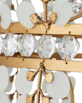Bradshaw Four Light Chandelier in Frosted/Clear/Brass