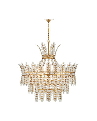 Bradshaw Four Light Chandelier in Frosted/Clear/Brass