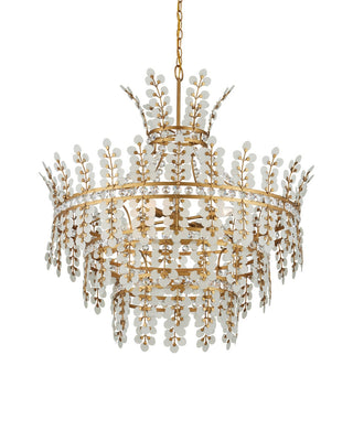 Bradshaw Four Light Chandelier in Frosted/Clear/Brass