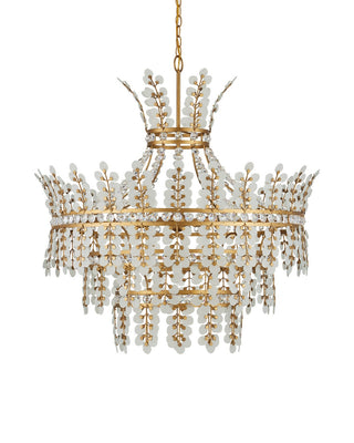 Bradshaw Four Light Chandelier in Frosted/Clear/Brass