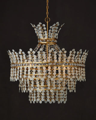 Bradshaw Four Light Chandelier in Frosted/Clear/Brass