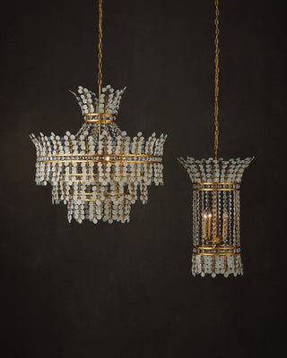 Bradshaw Four Light Chandelier in Frosted/Clear/Brass