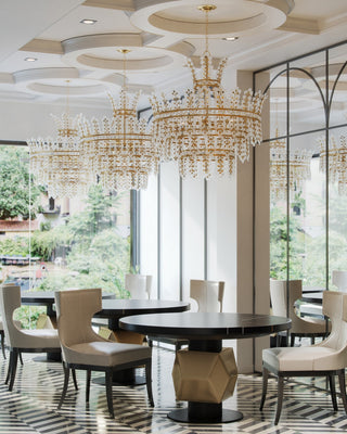 Bradshaw Four Light Chandelier in Frosted/Clear/Brass