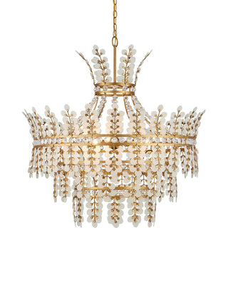 Currey and Company - 9000-1295 - Four Light Chandelier - Bradshaw - Frosted/Clear/Brass