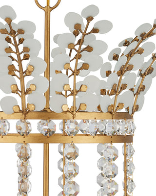Bradshaw Four Light Lantern in Frosted/Clear/Brass