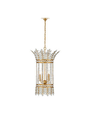 Bradshaw Four Light Lantern in Frosted/Clear/Brass