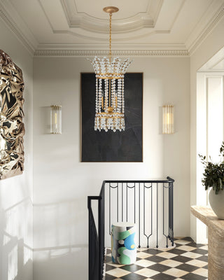 Bradshaw Four Light Lantern in Frosted/Clear/Brass