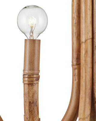 Samsara Six Light Chandelier in Natural/Saddle Tan