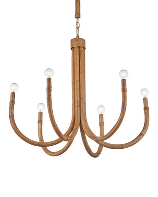 Samsara Six Light Chandelier in Natural/Saddle Tan
