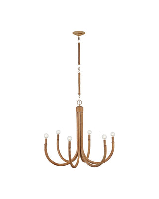 Samsara Six Light Chandelier in Natural/Saddle Tan