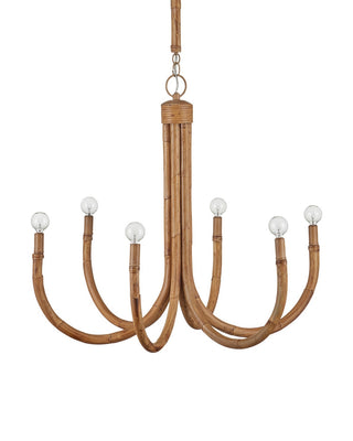 Samsara Six Light Chandelier in Natural/Saddle Tan