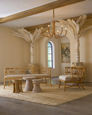 Samsara Six Light Chandelier in Natural/Saddle Tan