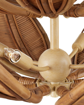 Cubana Eight Light Chandelier in Natural/Coco Cream