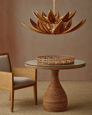 Cubana Eight Light Chandelier in Natural/Coco Cream