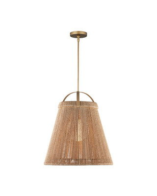 Parnell One Light Pendant in Natural/Frosted White/Beige