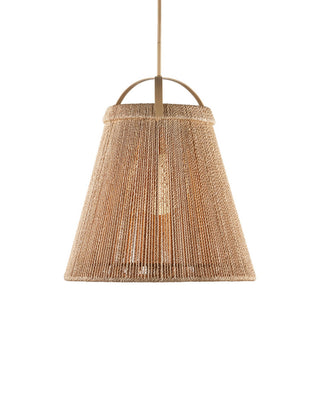 Currey and Company - 9000-1303 - One Light Pendant - Parnell - Natural/Frosted White/Beige