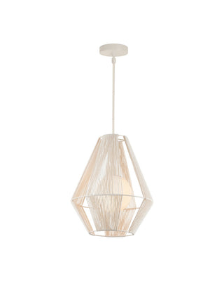 Fraxel One Light Pendant in White/Frosted White/Vanilla
