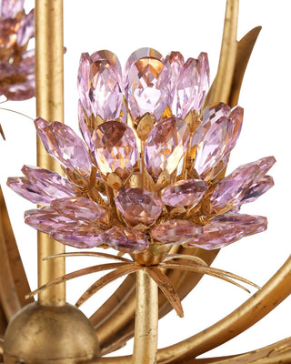 Marilee Eight Light Chandelier in Pink/Dutch Gold Leaf