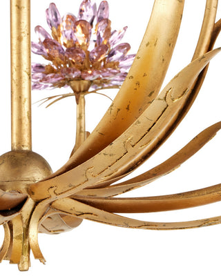 Marilee Eight Light Chandelier in Pink/Dutch Gold Leaf