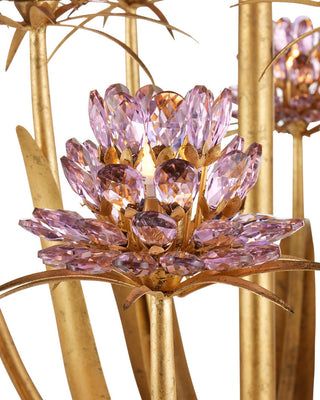 Marilee 12 Light Chandelier in Pink/Dutch Gold Leaf