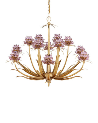 Marilee 12 Light Chandelier in Pink/Dutch Gold Leaf