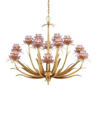 Currey and Company - 9000-1307 - 12 Light Chandelier - Marilee - Pink/Dutch Gold Leaf