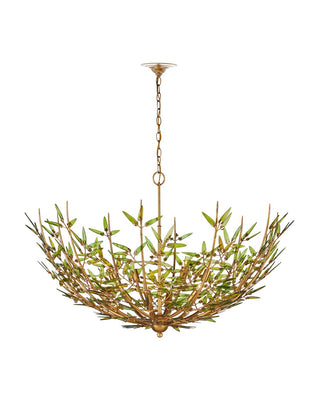 Babylon Eight Light Chandelier in Green/Contemporary Gold Leaf/Contemporary Gold