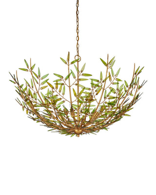 Babylon Eight Light Chandelier in Green/Contemporary Gold Leaf/Contemporary Gold