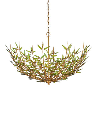 Babylon Eight Light Chandelier in Green/Contemporary Gold Leaf/Contemporary Gold