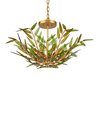 Babylon Six Light Pendant in Green/Contemporary Gold Leaf/Contemporary Gold