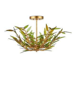 Babylon Six Light Pendant in Green/Contemporary Gold Leaf/Contemporary Gold