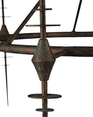 Anselm Six Light Chandelier in Verde Bronze/Contemporary Gold