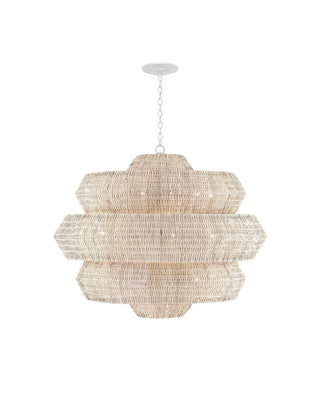 Antibes 18 Light Chandelier in Bleached Natural/Snow White