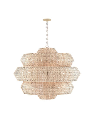 Antibes 18 Light Chandelier in Bleached Natural/Snow White