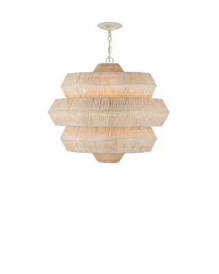 Antibes Three Light Chandelier in Bleached Natural/Snow White