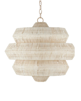 Antibes Three Light Chandelier in Bleached Natural/Snow White