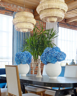 Antibes Three Light Chandelier in Bleached Natural/Snow White