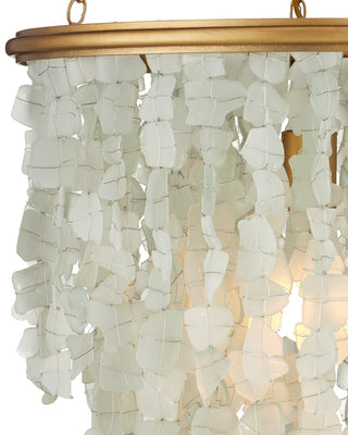 Verre de Mer One Light Chandelier in Seaglass/Contemporary Gold