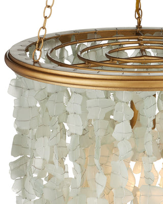 Verre de Mer One Light Chandelier in Seaglass/Contemporary Gold