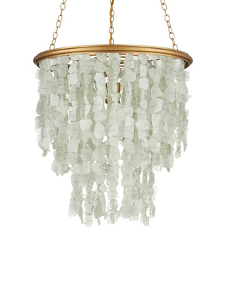 Verre de Mer One Light Chandelier in Seaglass/Contemporary Gold