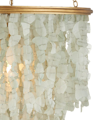 Verre de Mer One Light Chandelier in Seaglass/Contemporary Gold