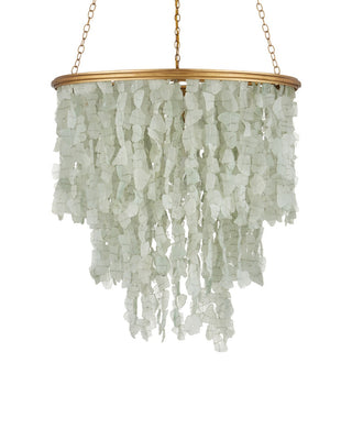 Verre de Mer One Light Chandelier in Seaglass/Contemporary Gold
