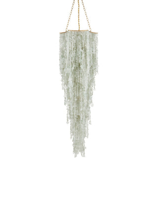 Verre de Mer Six Light Chandelier in Seaglass/Contemporary Gold