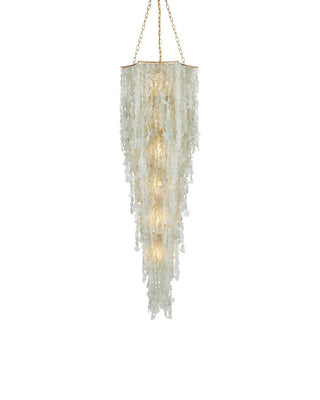 Currey and Company - 9000-1319 - Six Light Chandelier - Verre de Mer - Seaglass/Contemporary Gold