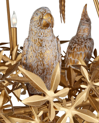 Aviary 12 Light Chandelier in Swedish Gold