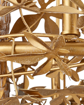 Aviary 12 Light Chandelier in Swedish Gold