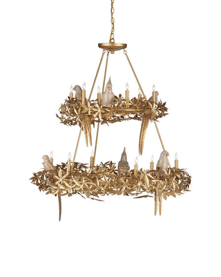 Currey and Company - 9000-1321 - 12 Light Chandelier - Aviary - Swedish Gold